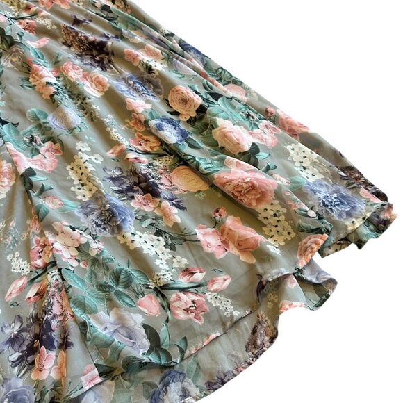 Torrid Tea Length Chiffon Front Tie Dress Floral Print Wedding Guest Size 2X - Picture 10 of 12